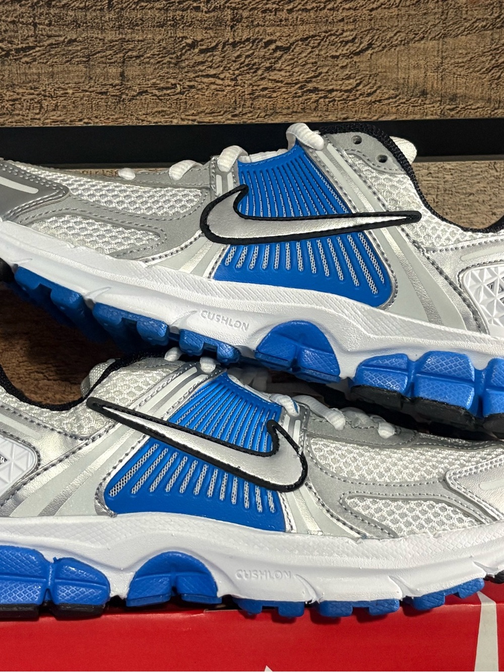 Nike Kids White, Blue & Gray Cushlon Sneakers